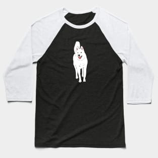 White Husky with Blue Eyes Baseball T-Shirt